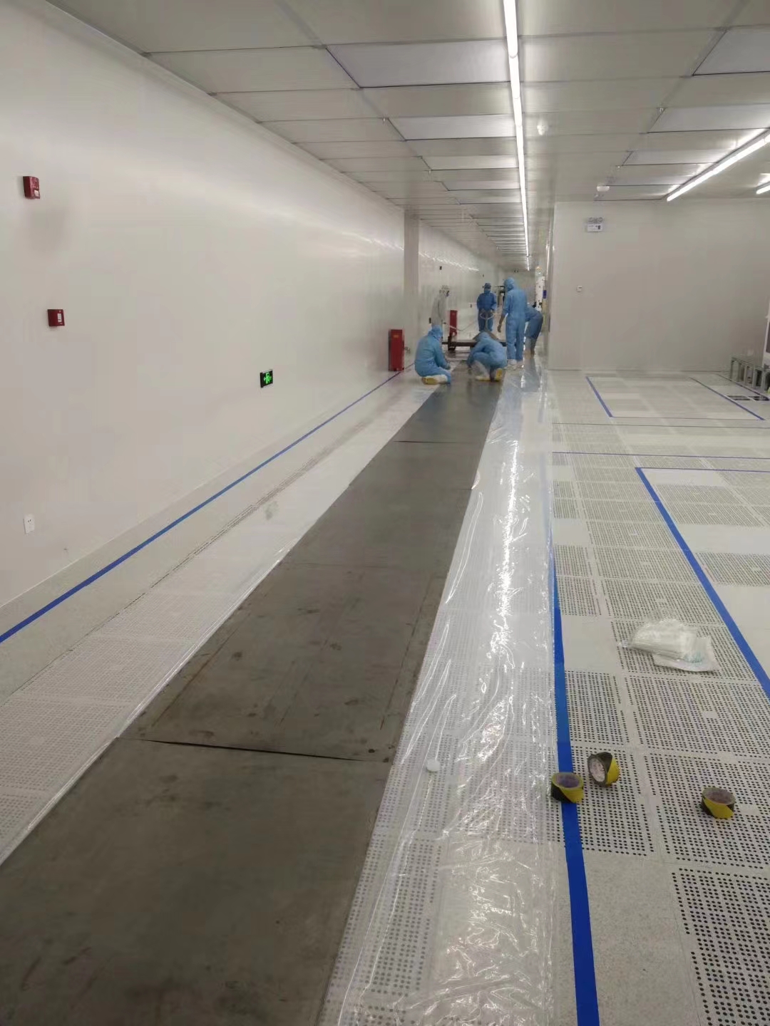 无尘室地面保护前置作业