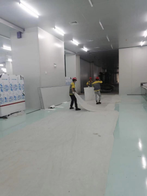 无尘室地面保护前置作业